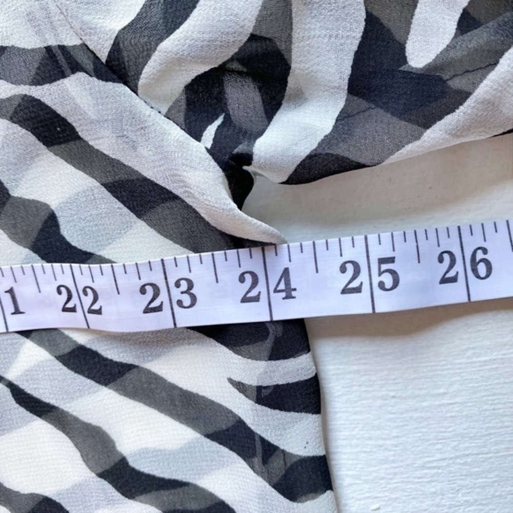 Kaktus Vintage Semi Sheer Zebra Print Button Down Long Sleeve Shirt - Picture 9 of 9